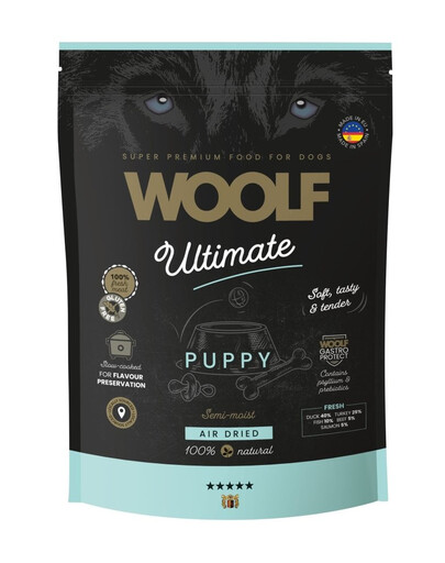 WOOLF Ultimate Soft Puppy 1 kg alimento senza cereali semi-umido con anatra e tacchino per cuccioli