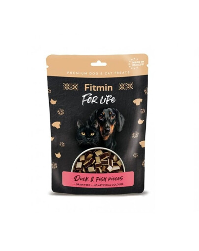 FITMIN For Life Duck and Fish Pieces Pezzi di anatra e pesce per cani e gatti 70 g