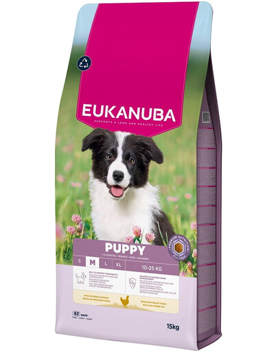 EUKANUBA Puppy Medium Breeds Chicken 15 kg cibo secco per cuccioli di razze medie ricco di pollo fresco