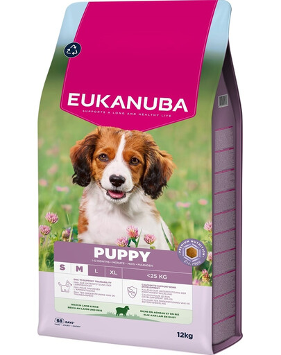 EUKANUBA Puppy Small Medium Breeds Lamb Rice 12 kg cibo secco per cuccioli di razze piccole e medie ricco di agnello e riso