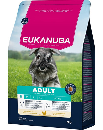 EUKANUBA Adult Small Breeds Chicken 3 kg cibo secco per cani di piccola taglia ricco di pollo fresco