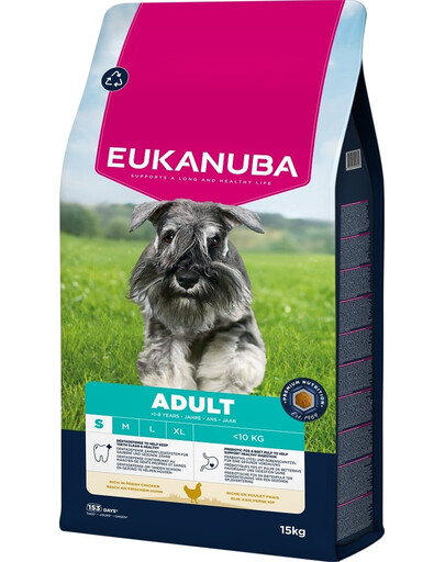 EUKANUBA Adult Small Breeds Chicken 15 kg cibo secco per cani di piccola taglia ricco di pollo fresco