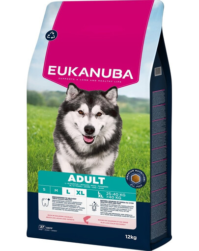 EUKANUBA Adult Large Breeds Salmon Barley 12 kg cibo secco per cani di grandi razze ricco di salmone e orzo