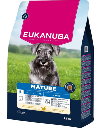 EUKANUBA Mature Small Breeds Chicken 7,5 kg cibo secco per cani adulti di piccole razze ricco di pollo fresco