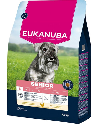 EUKANUBA Senior Small Breeds Chicken 7,5 kg cibo secco per cani anziani di piccola taglia ricco di pollo fresco