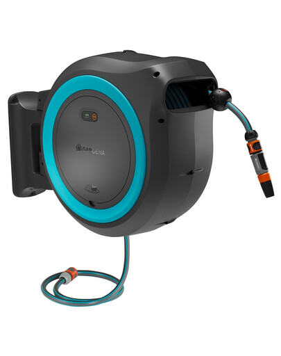 GARDENA Avvolgitubo da parete a batteria PowerRoll XL Set Pronto all'Uso