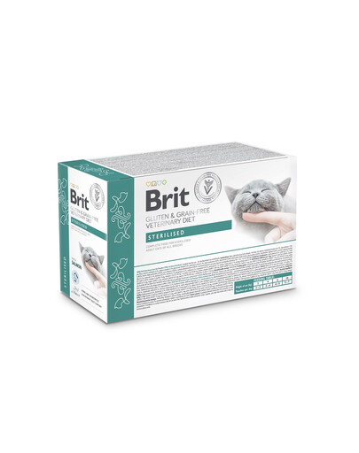 BRIT Veterinary Diet Grain Free Sterilised Cat Fillets in Gravy 12x85g per gatti adulti sterilizzati