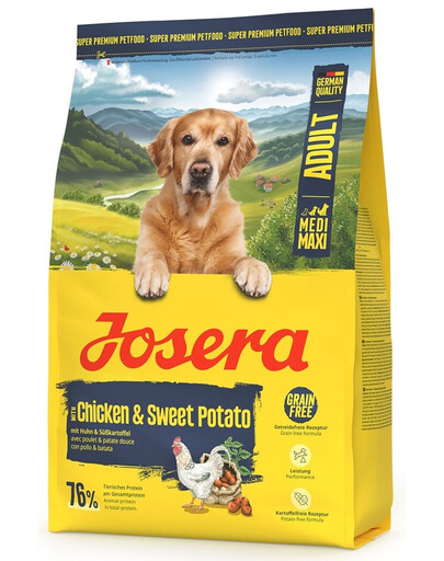 JOSERA Chicken with Sweet Potato Adult 3kg senza cereali cibo per cani di taglia media e grande