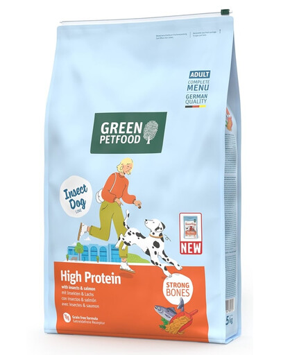 GREEN PETFOOD InsectDog con Salmone High Protein 7,5kg con proteine di insetti e salmone per cani attivi