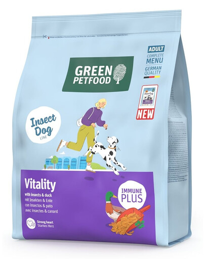 GREEN PETFOOD InsectDog with Duck Vitality 900g con proteine di insetti e anatra per cani adulti