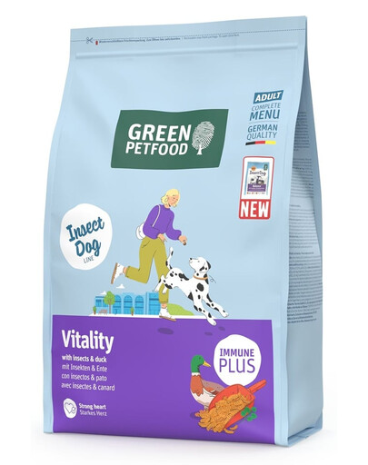 GREEN PETFOOD InsectDog with Duck Vitality 3kg con proteine di insetti e anatra per cani adulti