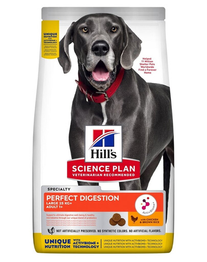 HILL'S Science Plan Canine Adult Large Perfect Digestion Chicken and Brown Rice 14kg alimento per una digestione sana per cani di taglia grande