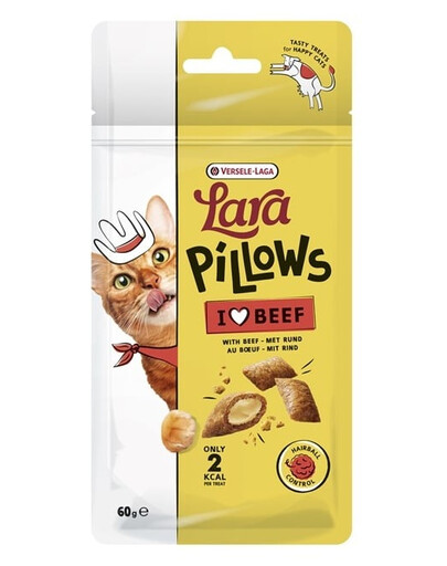 VERSELE-LAGA Lara Snack Pillows with Beef Hairball Control 60g snack per il controllo delle palle di pelo