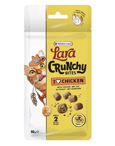 VERSELE-LAGA Lara Snack Crunchy Bites Chicken Happy Teeth 50g snack per la salute dei denti
