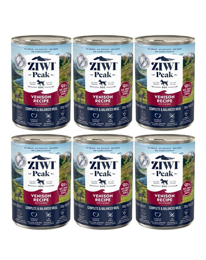 ZIWIPEAK Dog Venison Selvaggina 6 x 390 g