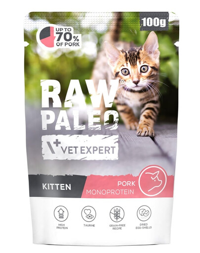 RAW PALEO Monoprotein Kitten Pork 100 g per gattini con carne di maiale