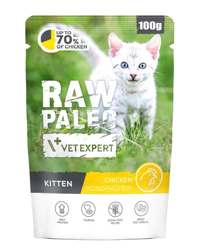 RAW PALEO Monoprotein Kitten Chicken 100 g per gattini con pollo