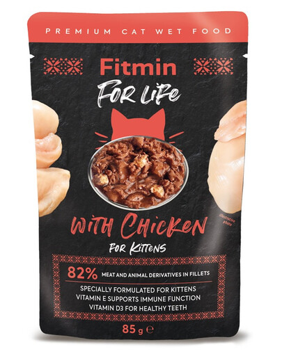 FITMIN Cat For Life pouch kitten chicken 28 x 85 g