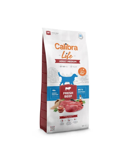 Dog Life Adult MCALIBRA Dog Life Adult Medium Fresh Beef 12 kg con manzo per cani di taglia mediaedium Fresh Beef 12 kg z wołowiną dla psów średnich ras
