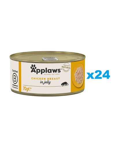 APPLAWS Kitten Chicken Breast cibo umido per gattini pollo in gelatina 24 x 70g