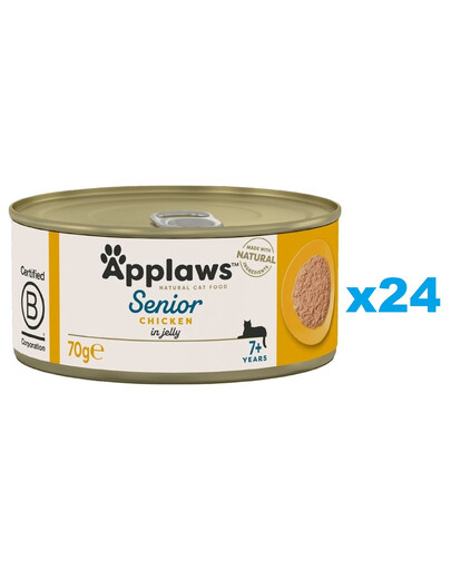APPLAWS Cat Senior Chicken in Jelly pollo in gelatina per gatti anziani 24 x 70g