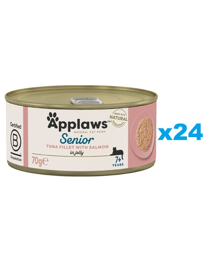 APPLAWS Cat Senior Tuna with Salmon in Jelly tonno con salmone in gelatina per anziani 24 x 70g