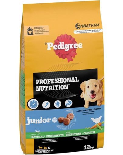 PEDIGREE Professional Nutrition Junior con Pollo e Verdure 12 kg crocchette per cuccioli di razze medie e grandi