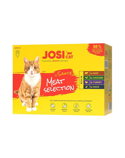 JOSERA JosiCat Multipack Meat Selection in Sauce 12x85 g selezione di carne in salsa per gatti