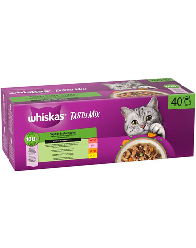 Adult Tasty Mix Wybór Szefa Kuchni 40x85 g mokra karma pełnoporcjowa dla dorosłych kotów w sosie