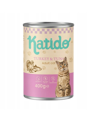 KATIDO Adult Cat Turkey and Tuna 400 g tacchino e tonno con olio di salmone per gatti