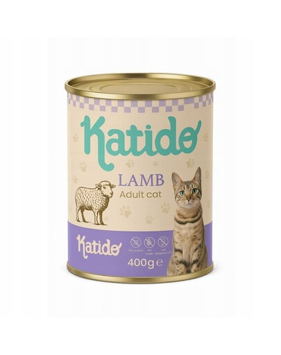 KATIDO Adult Cat Lamb 400 g agnello con olio di salmone per gatti