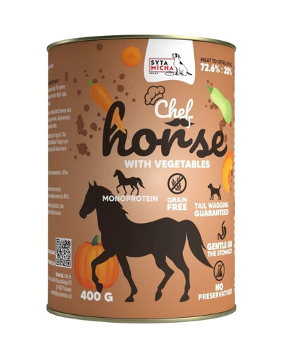 SYTA MICHA Chef Monoprotein Cavallo con verdure 400 g cibo umido per cani