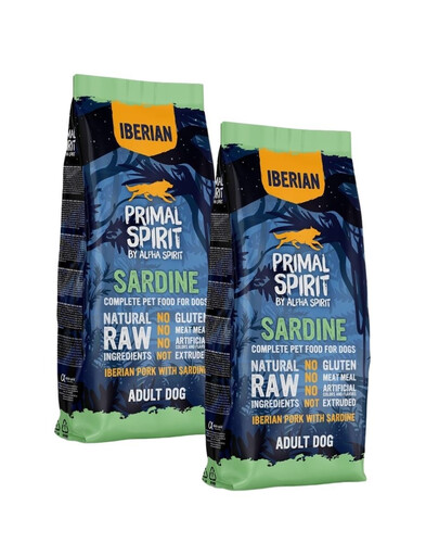 PRIMAL SPIRIT Iberian Adult Sardine 2x12kg  con sardine per cani adulti