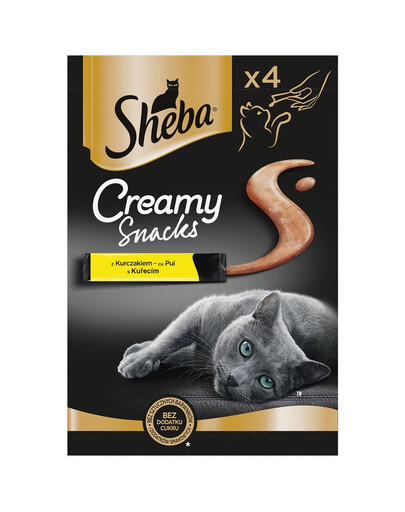 SHEBA Creamy Snacks cremosa prelibatezza per gatti con pollo 4x12g
