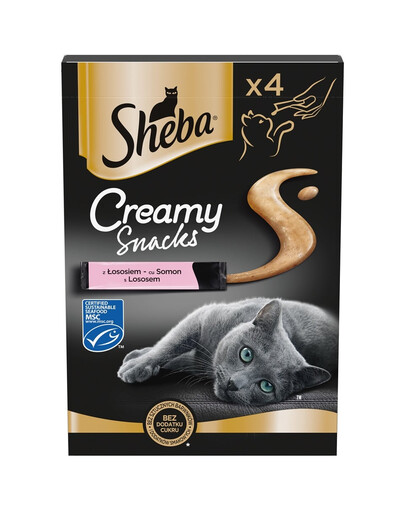 SHEBA Creamy Snacks crema per gatti con salmone 4x12g