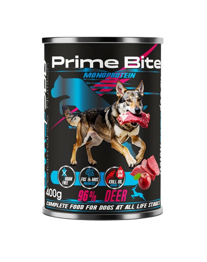GAME DOG Prime Bite Cervi con mela 400g cibo umido per cani di ogni età