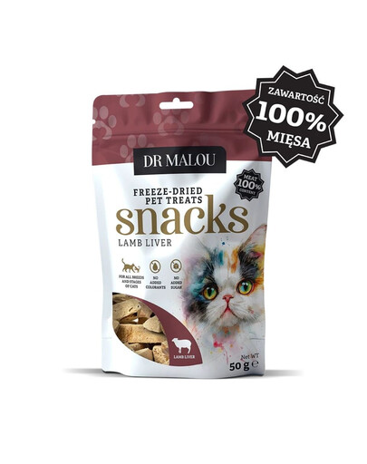 DR MALOU 100% fegato di agnello liofilizzato 50g snack per gatti