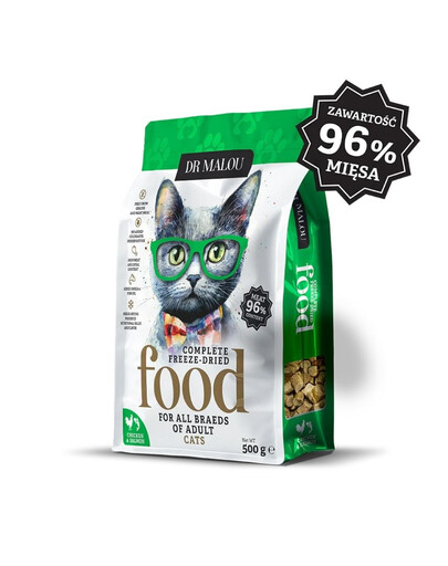 DR MALOU Cibo liofilizzato Pollo con Salmone 500g cibo secco per gatti