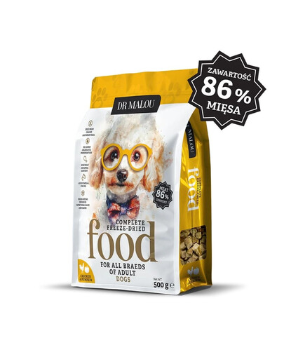 DR MALOU Cibo liofilizzato Pollo con zucca 500g cibo secco per cani