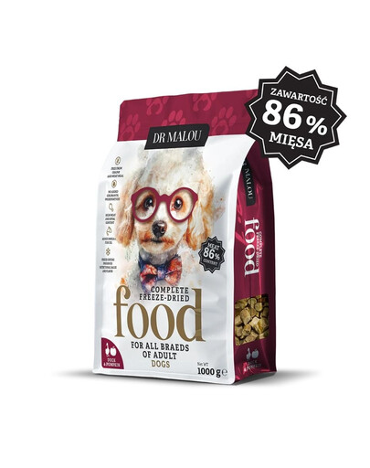 DR MALOU Cibo liofilizzato Anatra con zucca 1 kg cibo secco per cani