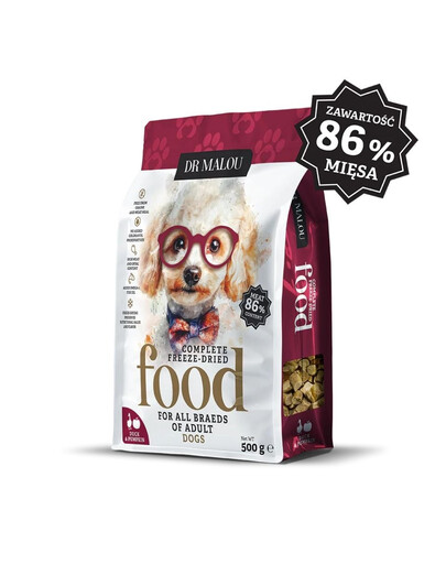 DR MALOU Cibo liofilizzato Anatra con zucca 500g cibo secco per cani