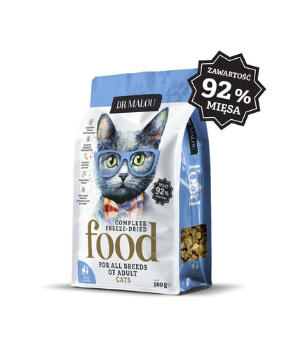 DR MALOU Cibo liofilizzato Anatra con agnello 500g cibo secco per gatti
