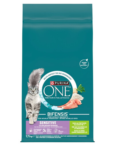PURINA ONE Bifensis Sensitive Cat Tacchino e Riso 9,75 kg tacchino e riso, cibo secco per gatti con un sistema digestivo sensibile