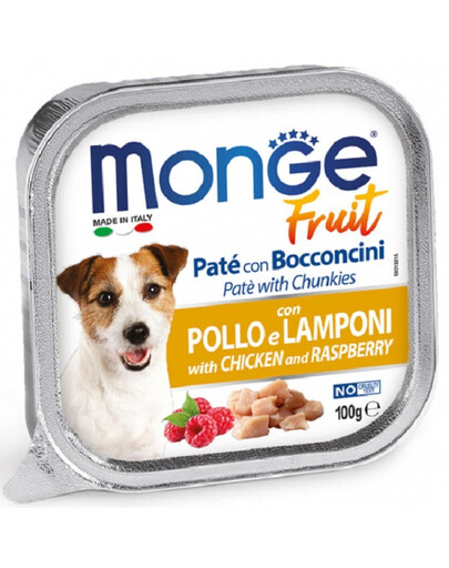 MONGE Fruit Dog Paté di pollo e lamponi 100 g