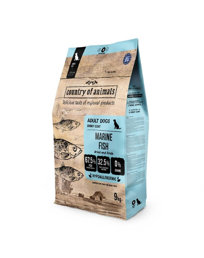 COUNTRY OF ANIMALS Dog Marine Fish M 9 kg pesci marini, cibo secco per cani
