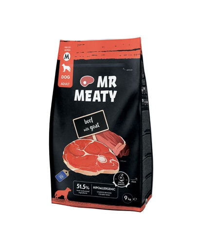 MR MEATY Dog Beef with Goat M 9 kg manzo con capra, cibo secco per cani