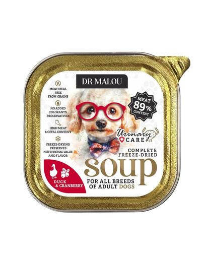 DR MALOU Zuppa liofilizzata Anatra con mirtilli Urinary 12g cibo umido per cani