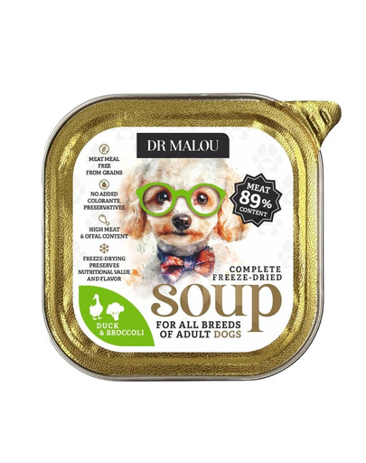 DR MALOU Zuppa liofilizzata Anatra con broccoli 12g cibo umido per cani