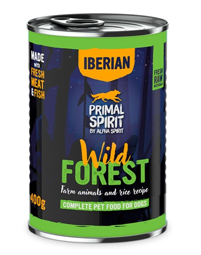 PRIMAL SPIRIT Iberian Wild Forest cibo umido per cani 400g