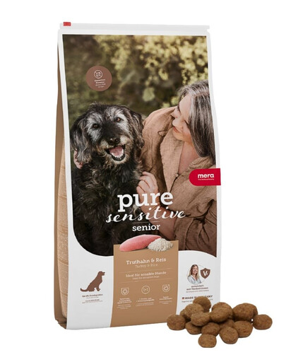 MERA Dog Pure Sensitive Senior Turkey Rice 12,5 kg tacchino e riso, cibo secco per cani anziani